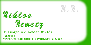miklos nemetz business card
